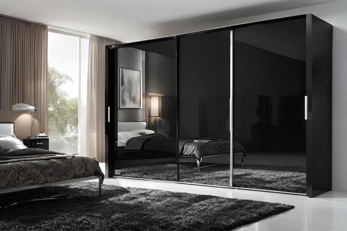 Tủ quần áo acrylic màu đen