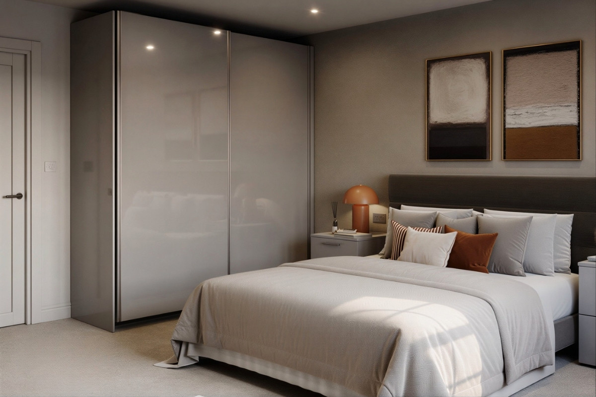 Tủ quần áo acrylic màu xám