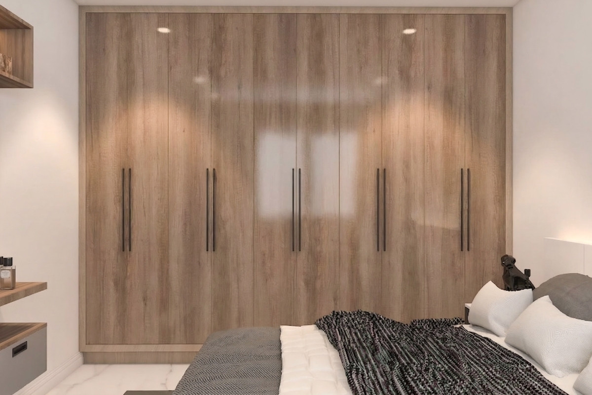 Tủ quần áo acrylic vân gỗ