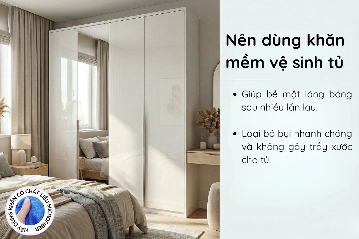 Vệ sinh bằng khăn mềm