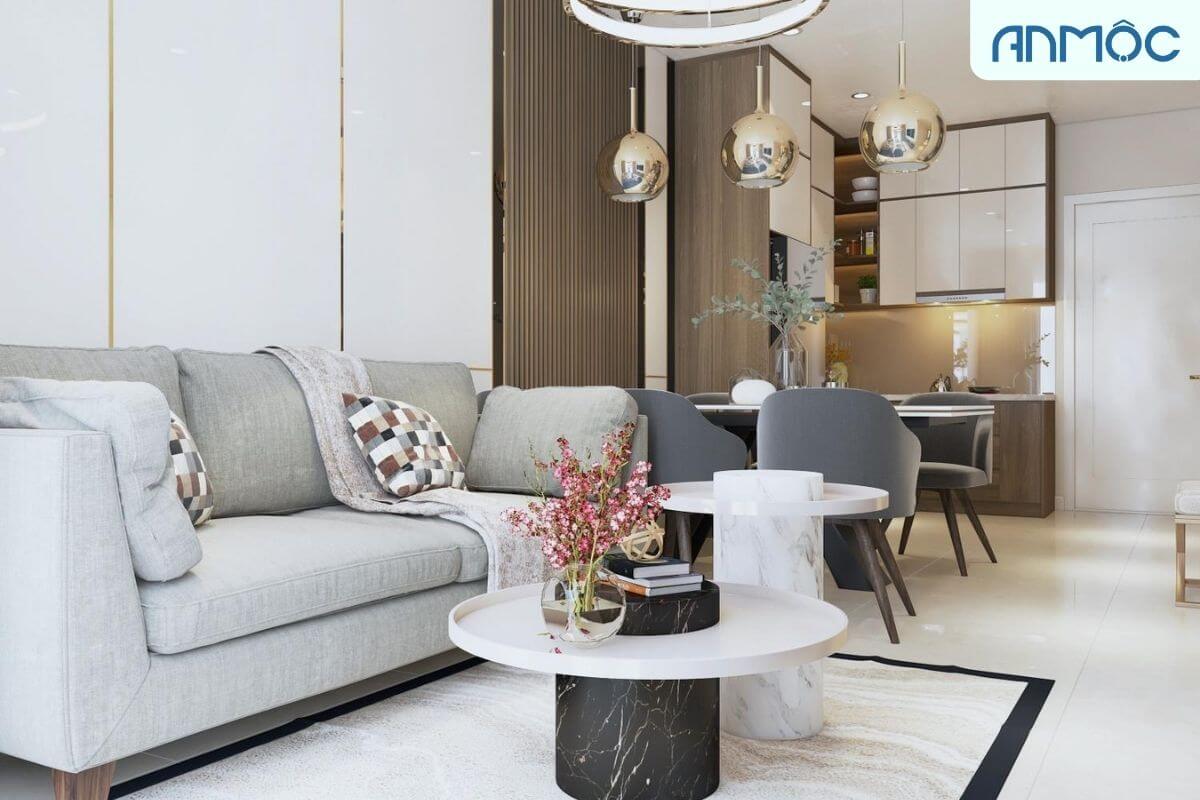 Nội thất phòng khách | Thiết kế nội thất chung cư Vinhomes Grand Park 90m2