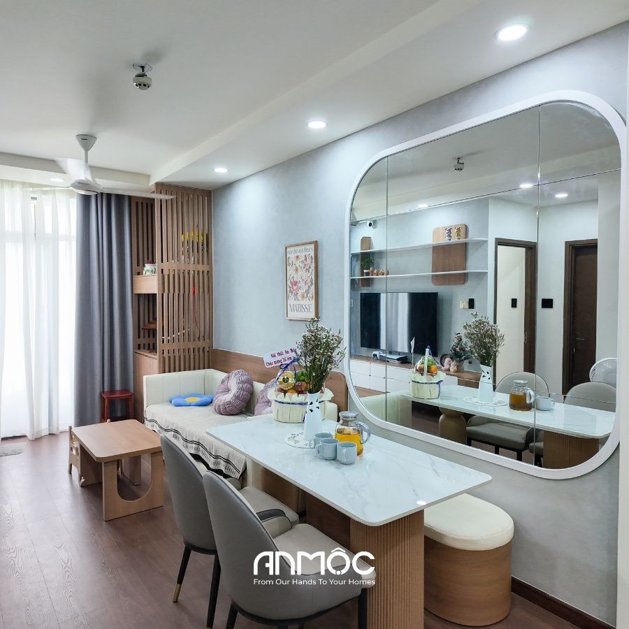 Hoàn thiện thi công nội thất chung cư Him Lam Phú An 67m2