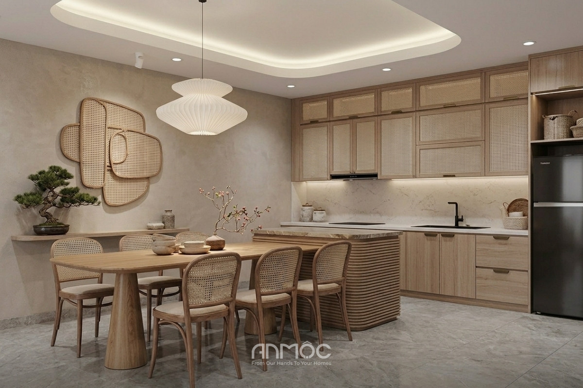 Mẫu thiết kế nội thất phòng bếp nhà phố Japandi (2)_An Mộc