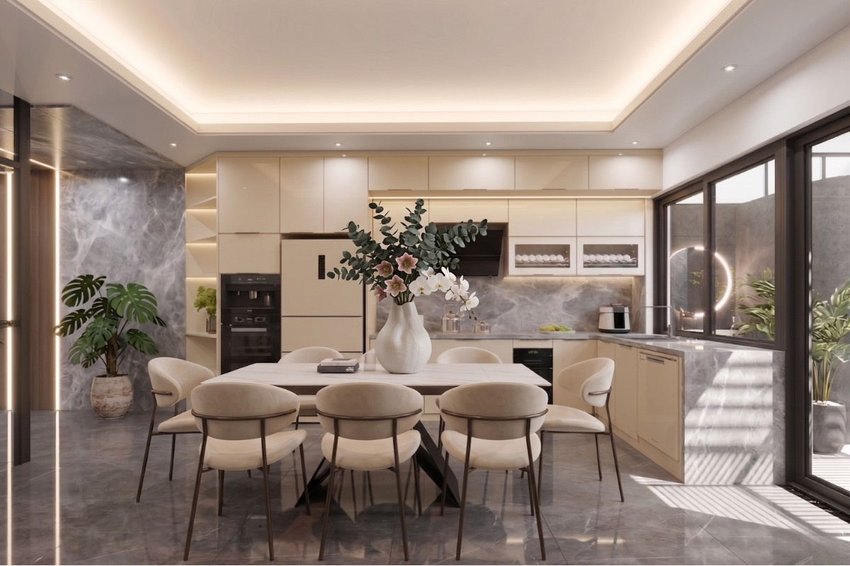 Nội thất nhà phố phong cách hiện đại 90m2