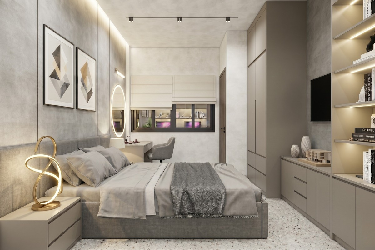 Thiết kế nội thất nhà phố hiện đại 4 tầng sang trọng và tối ưu không gian sống