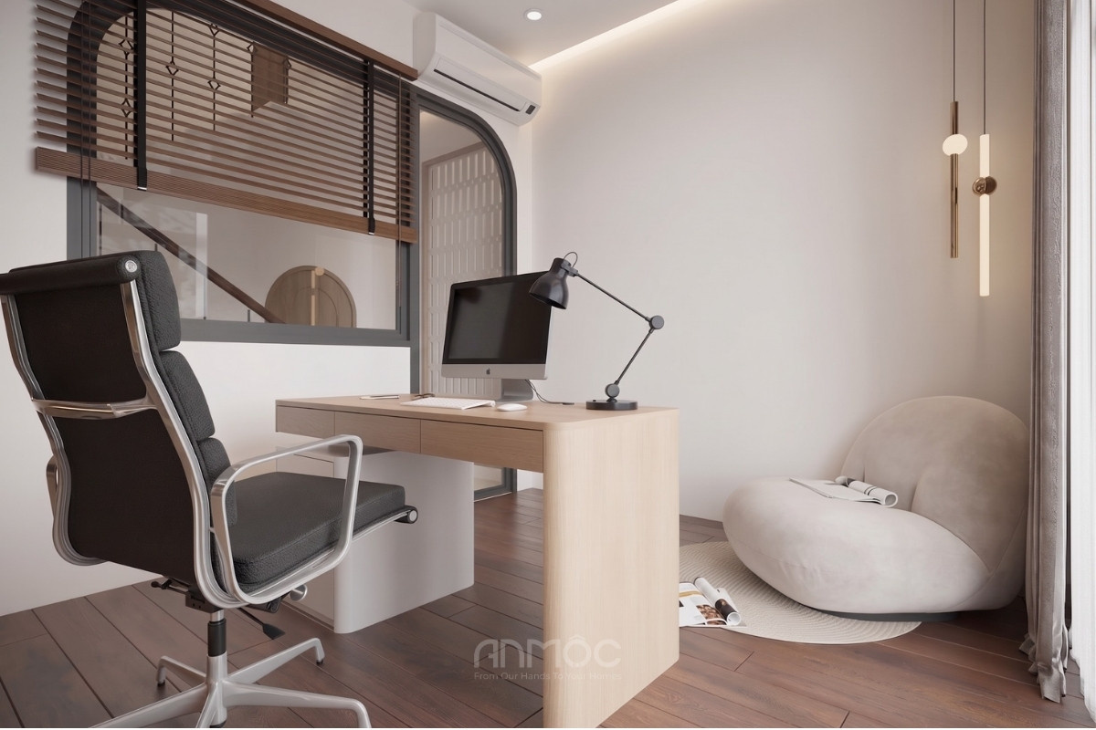 Bàn làm việc thiết kế nhỏ gọn và tiện nghi