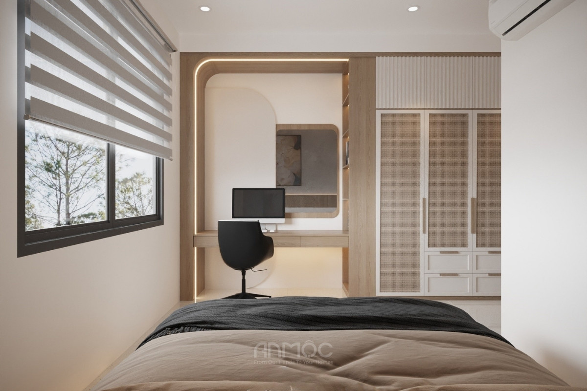 Góc nhìn từ giường ra bàn làm việc