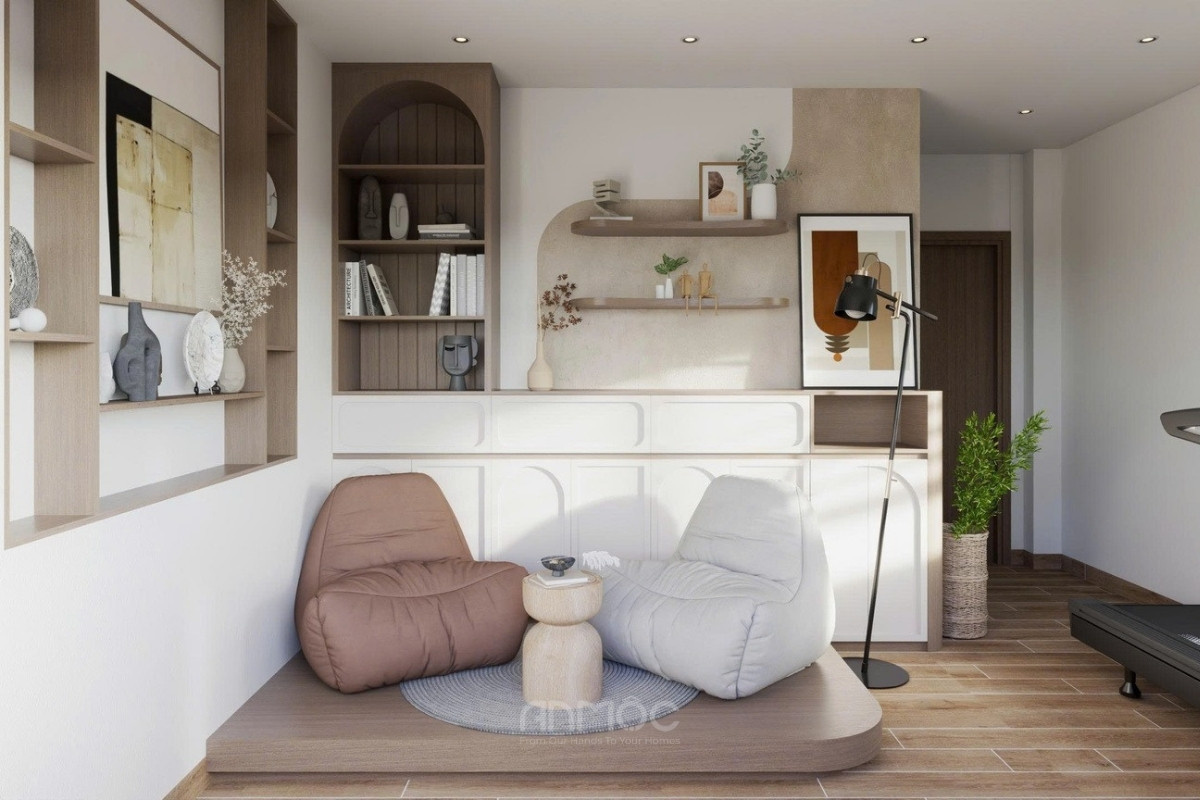 Gốc ngồi trò chuyện ấm cúng và thoải mái