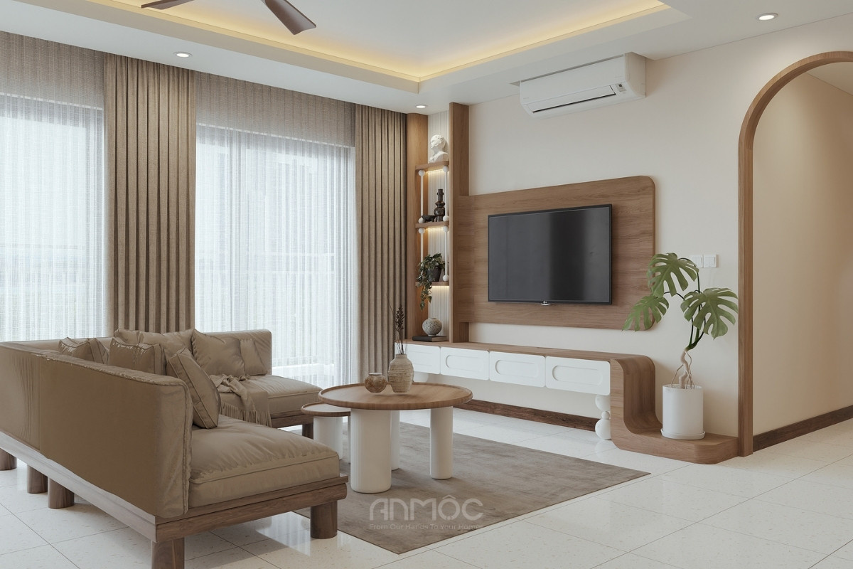 Thiết kế nội thất chung cư Palm Heights 65m2 chị Thủy