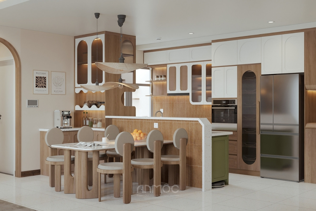 Tổng thể nội thất không gian phòng bếp