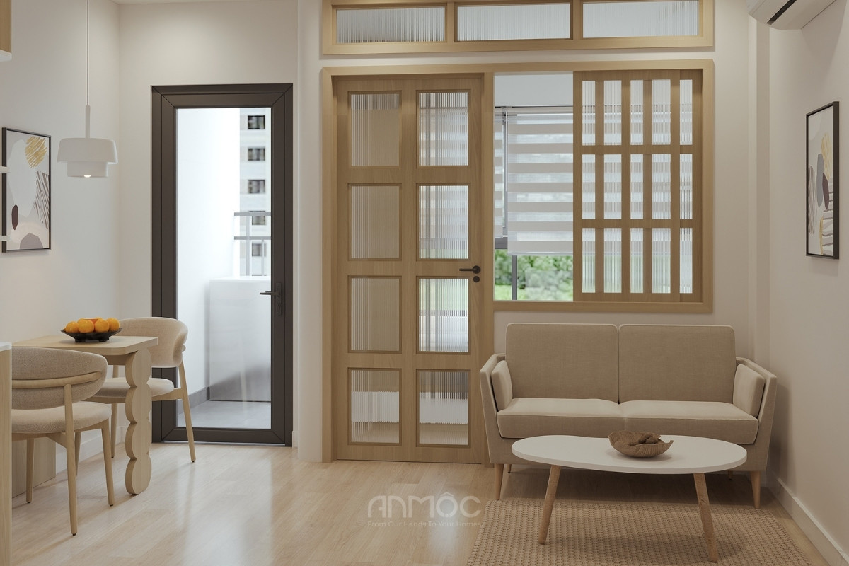Tổng thể nội thất phòng khách chung cư Vinhomes 30m2