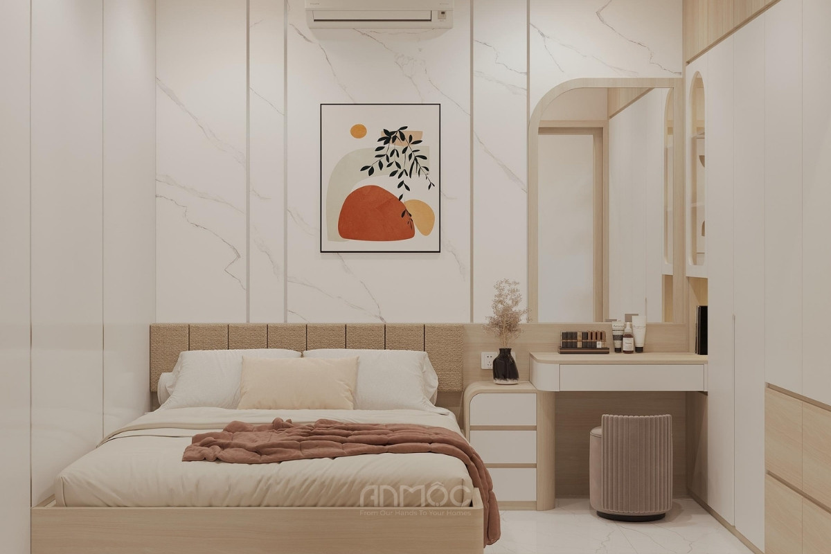 Tổng thể nội thất phòng ngủ 1 chung cư Nhiêu Lộc