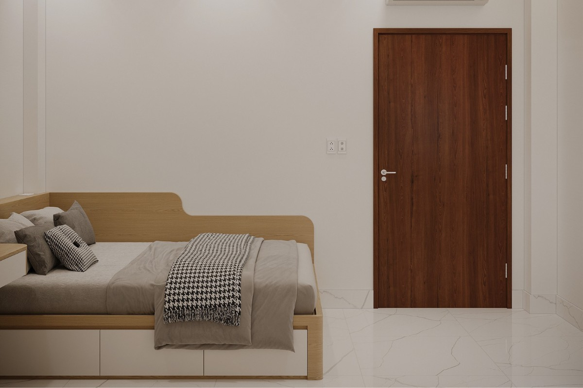 Giường bục gỗ sáng màu tích hợp ngăn kéo tiện lợi